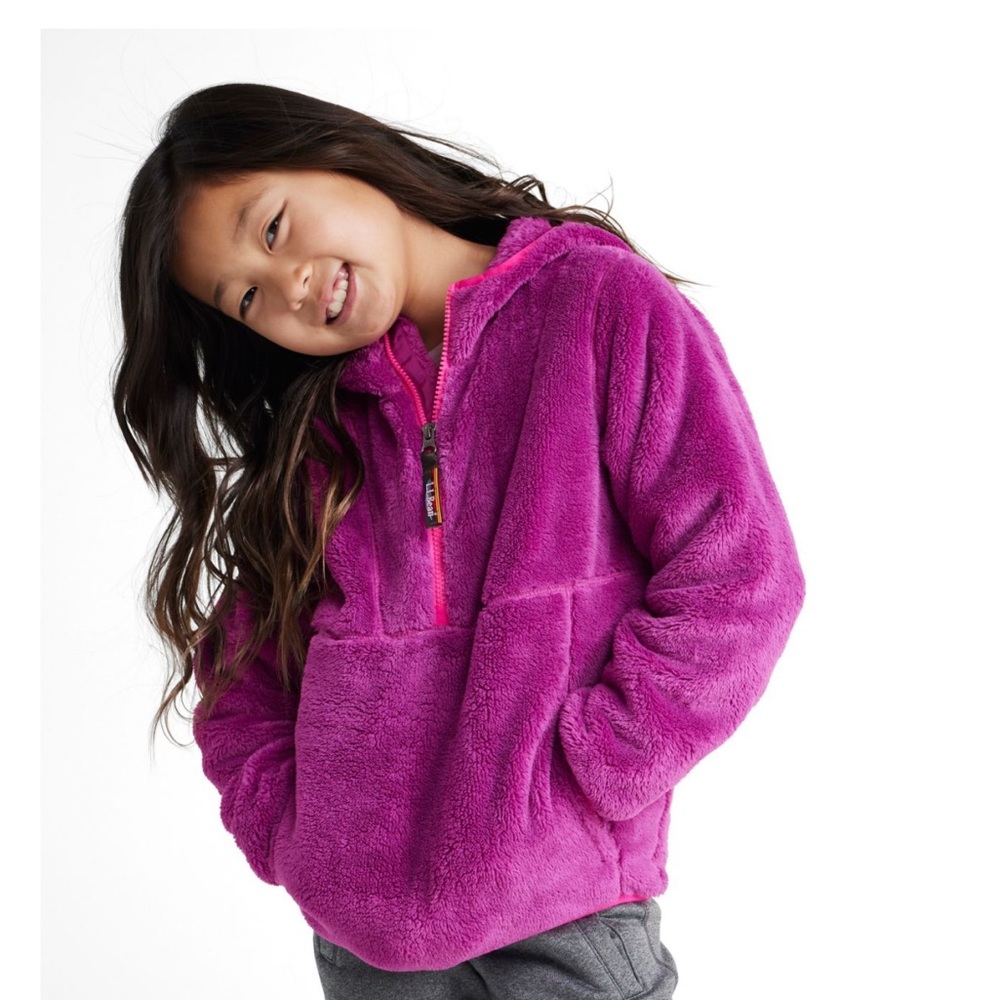 Kids' L.L.Bean Hi-Pile Fleece Hooded Pullover